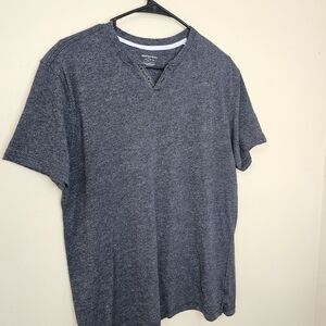 Paperdenim & Cloth Men's Henley T-Shirt L | Gray Short Sleeve Cotton Tee